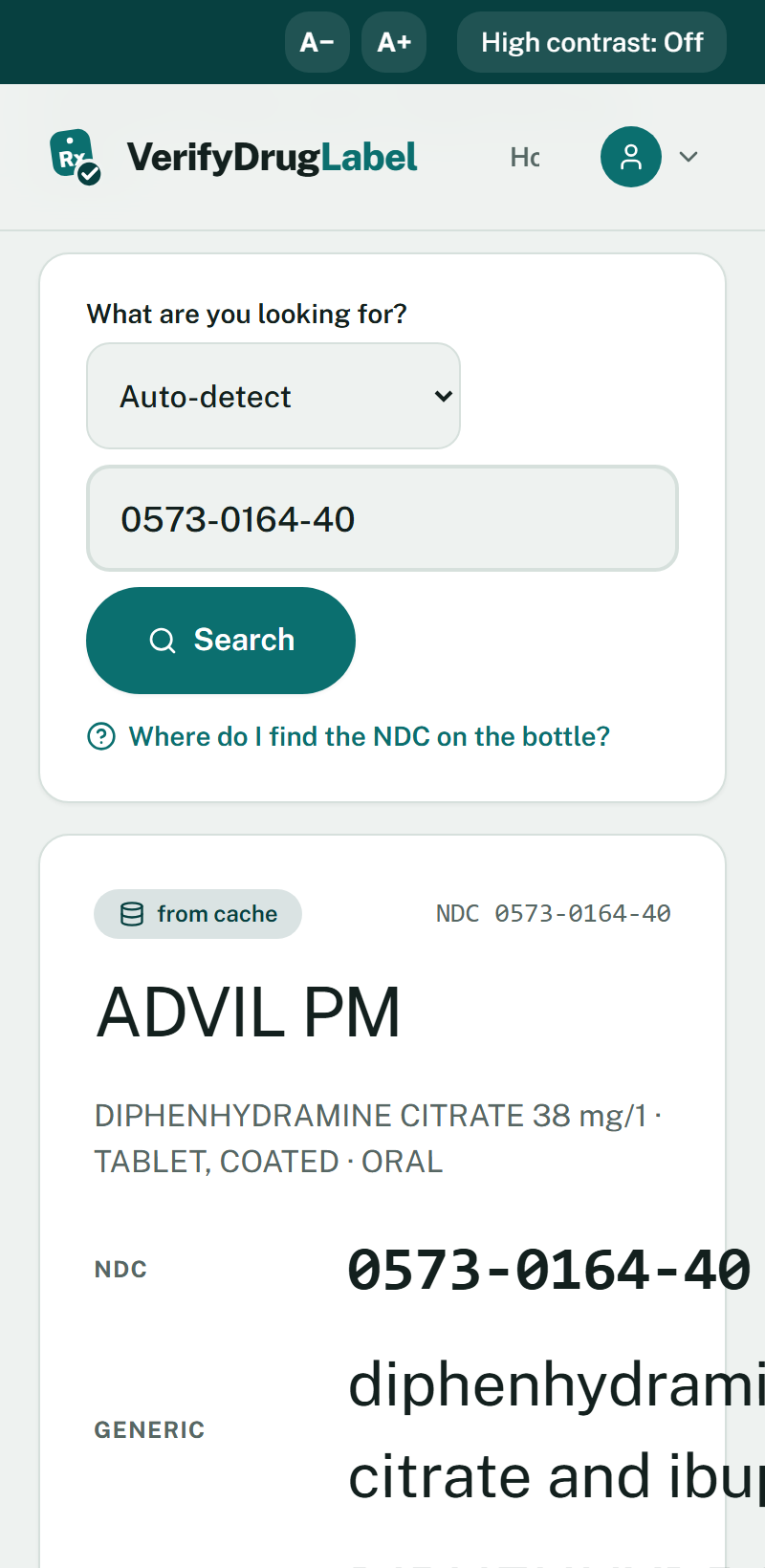 VerifyDrugLabel — The real label, straight from the FDA